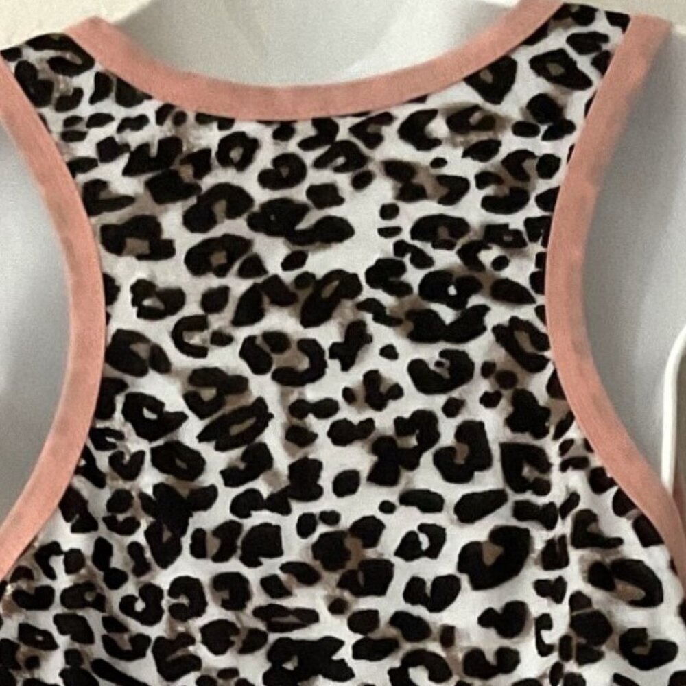 NEW LEOPARD & STRIPES COLOR BLOCK RACERBACK TANK - image 8